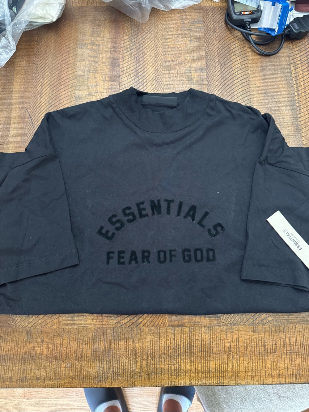 Fear of God ESSENTIALS Black Crewneck Tee with Tag